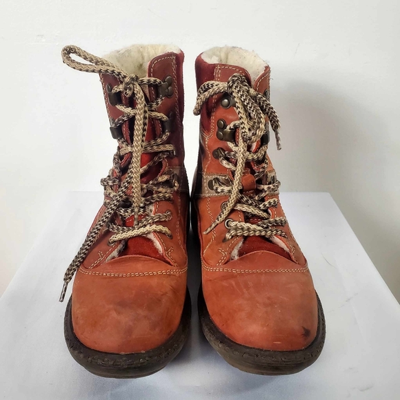 Bos. & Co. Brandon II Boots Burgundy Red Leather Lace Up Wool Lined Womens 37 - Picture 5 of 12